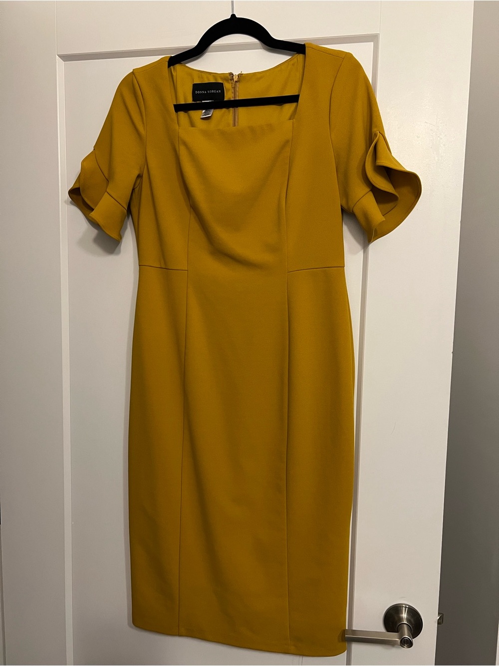 Donna Morgan Mustard Yellow Midi Dress